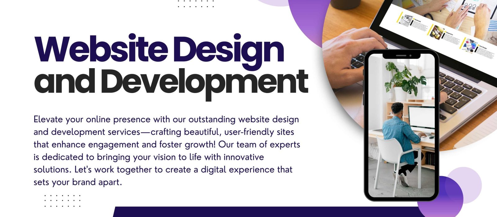 White Purple Modern Website Design And Development Outdoor Banner (1)